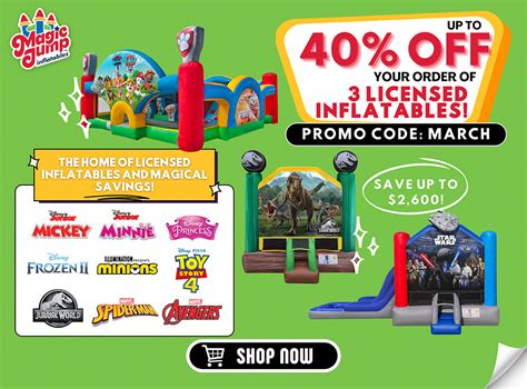 Get the party started with Magic Jump Inflatables promo code savings